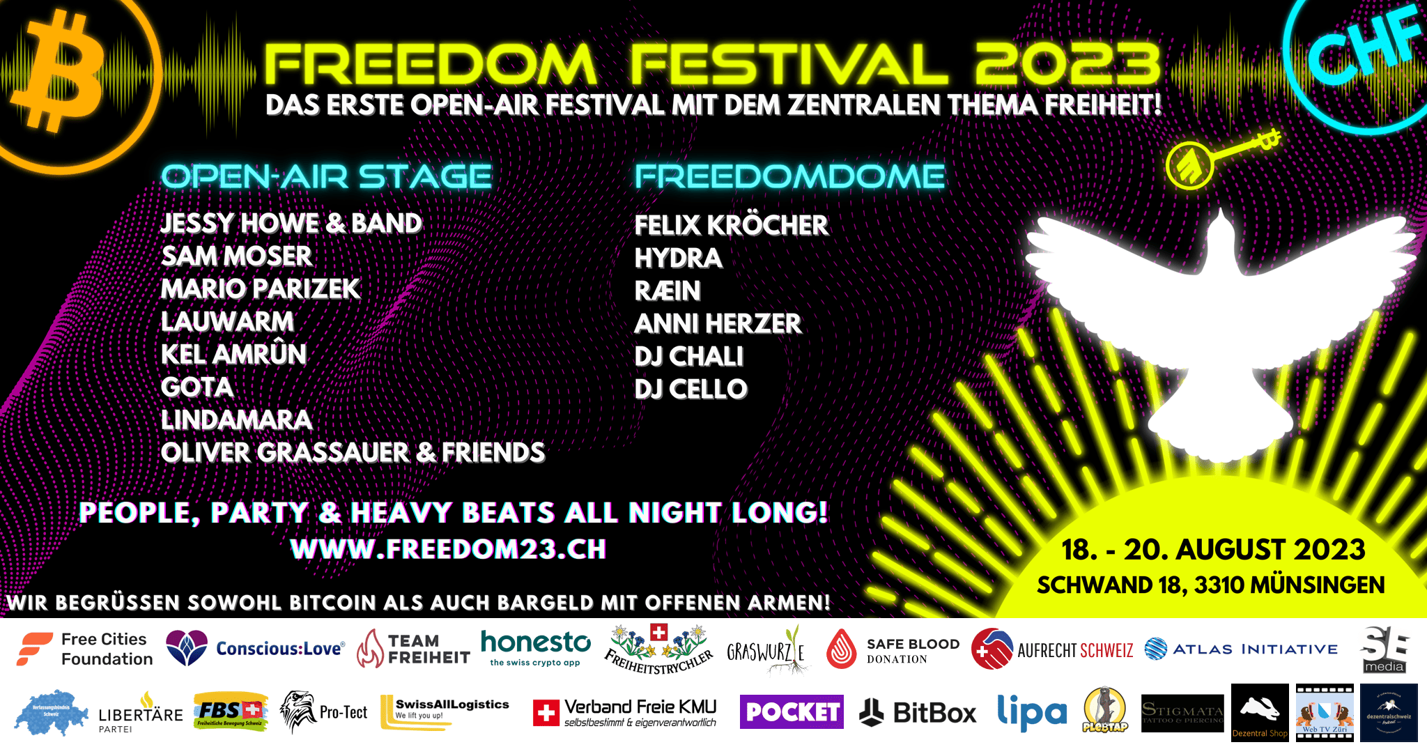 Freedom Festival: 18. bis 20. August 2023